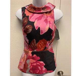 NWT C/meo collective peplum blouse XS